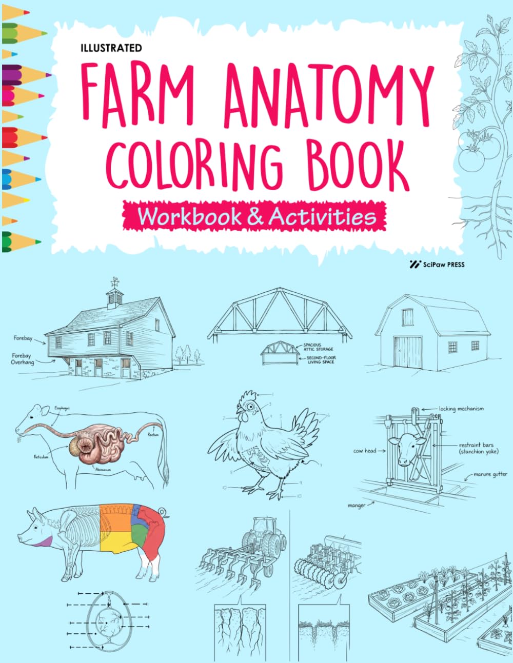 Cover of Illustrated Farm Anatomy Colouring Book